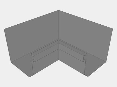 D-Style Lead Coated Copper Residential Box Gutter Inside Miter