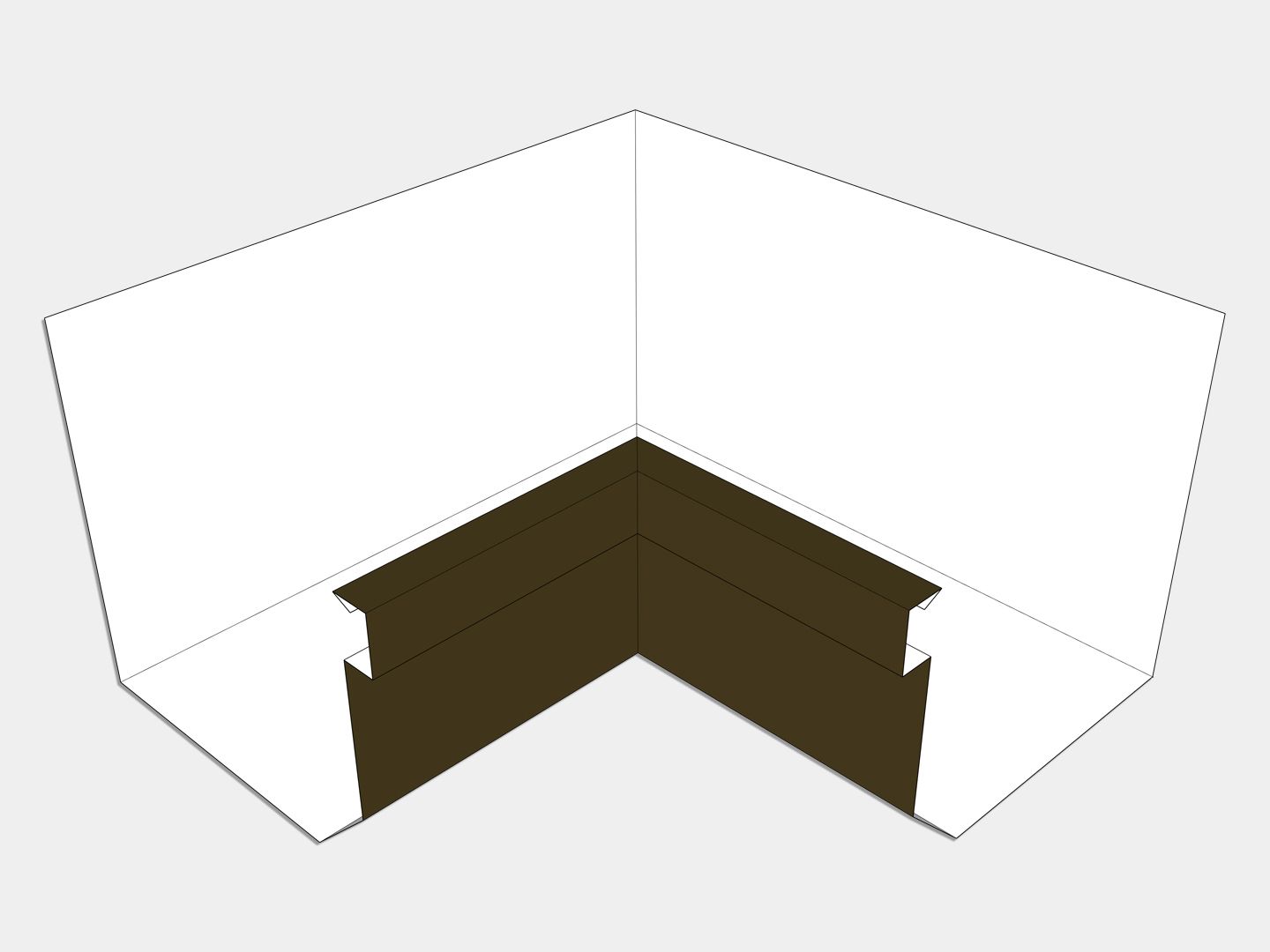 D-Style Kynar Steel Residential Box Gutter Inside Miter