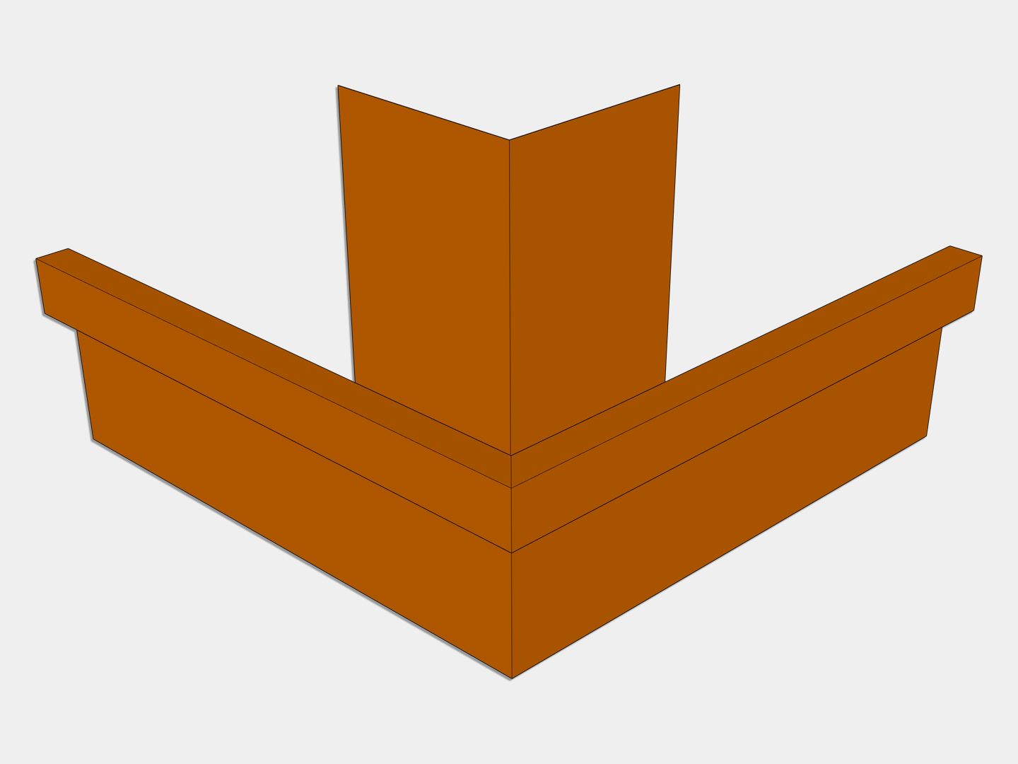 D-Style Copper Residential Box Gutter Outside Miter D-Style Copper Residential Box Gutter Outside Miter