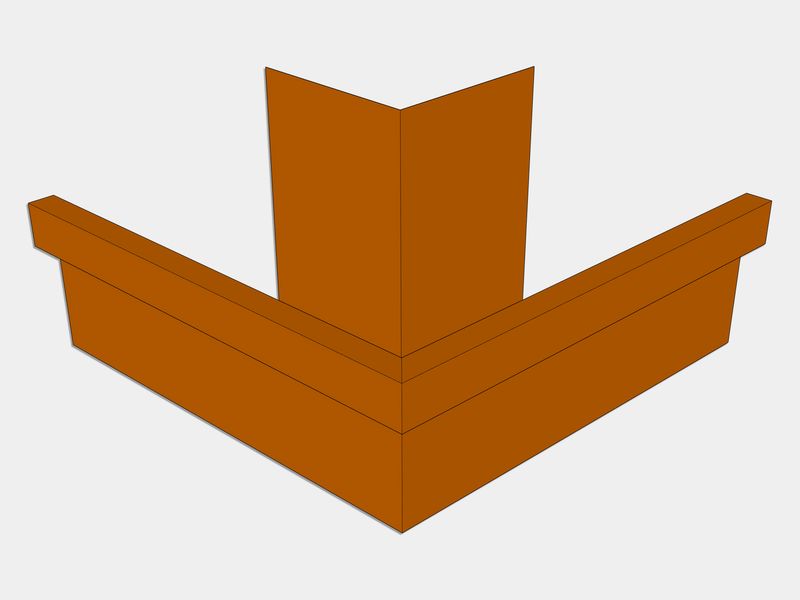 D-Style Copper Residential Box Gutter Outside Miter