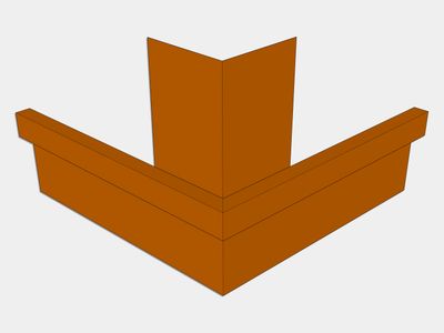 D-Style Copper Residential Box Gutter Outside Miter D-Style Copper Residential Box Gutter Outside Miter