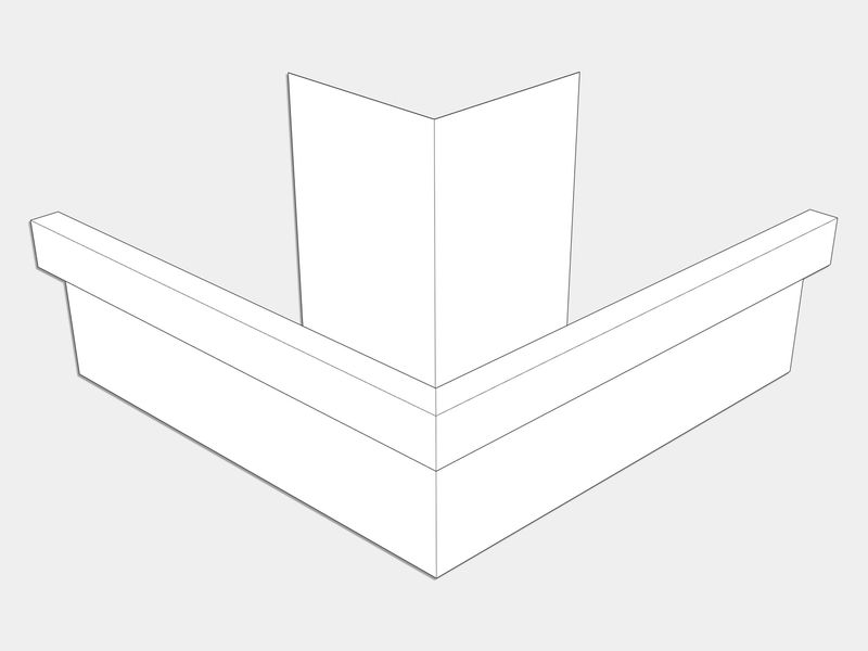 D-Style Aluminum 0.032" Kynar Residential Box Gutter Outside Miter
