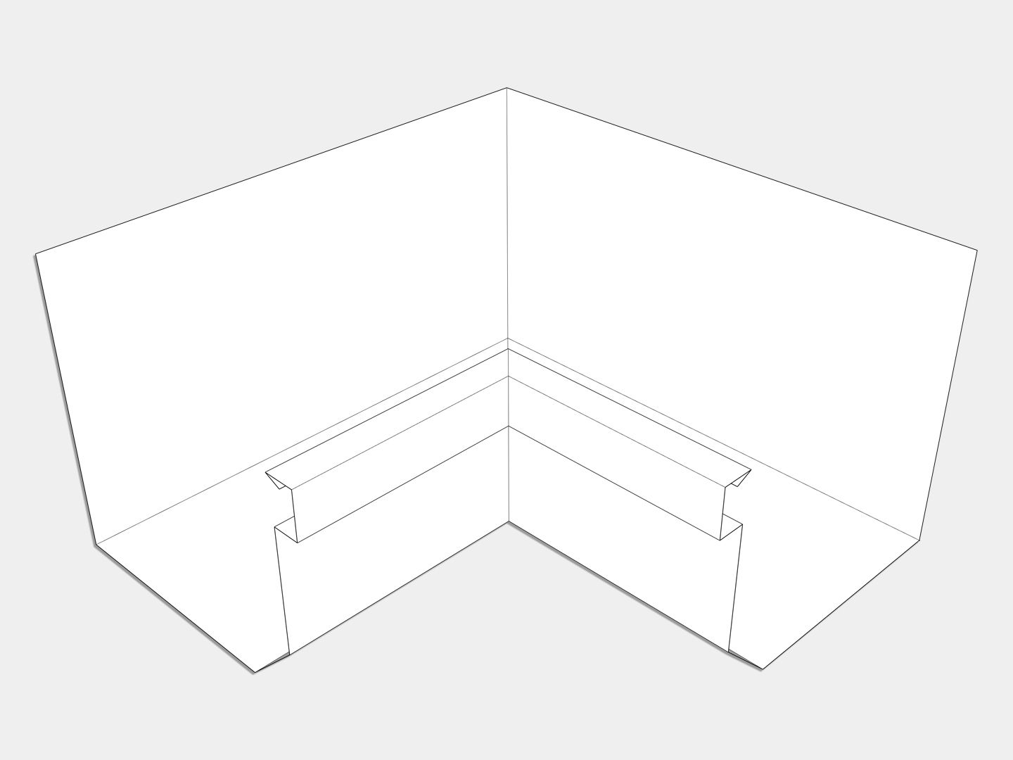 D-Style Aluminum 0.027" Residential Box Gutter Inside Miter