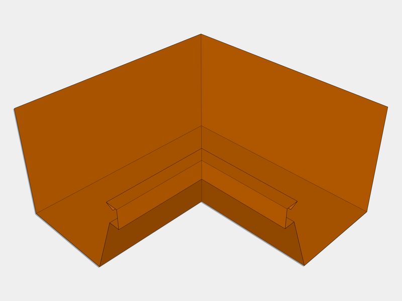 F-Style Copper Industrial Box Gutter Inside Miter