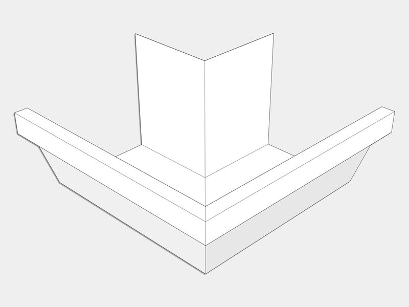 F-Style Aluminum 0.032" Kynar Industrial Box Gutter Outside Miter