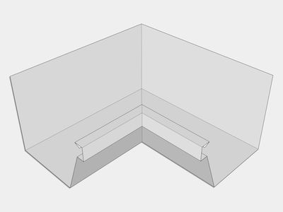 F-Style Galvalume Plus Industrial Box Gutter Inside Miter