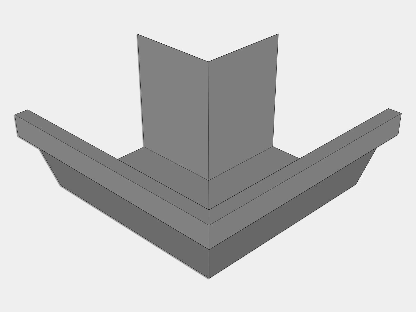 F-Style Lead Coated Copper Industrial Box Gutter Outside Miter