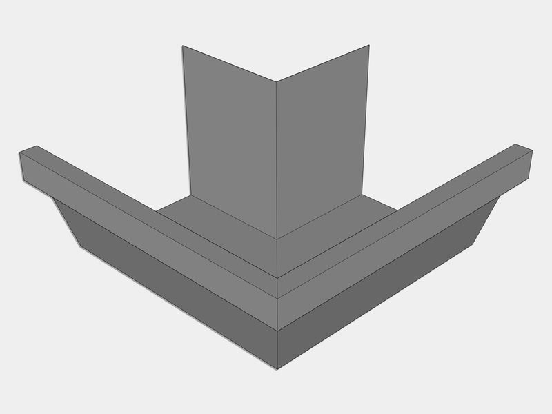 F-Style Lead Coated Copper Industrial Box Gutter Outside Miter