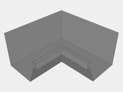 F-Style Lead Coated Copper Industrial Box Gutter Inside Miter