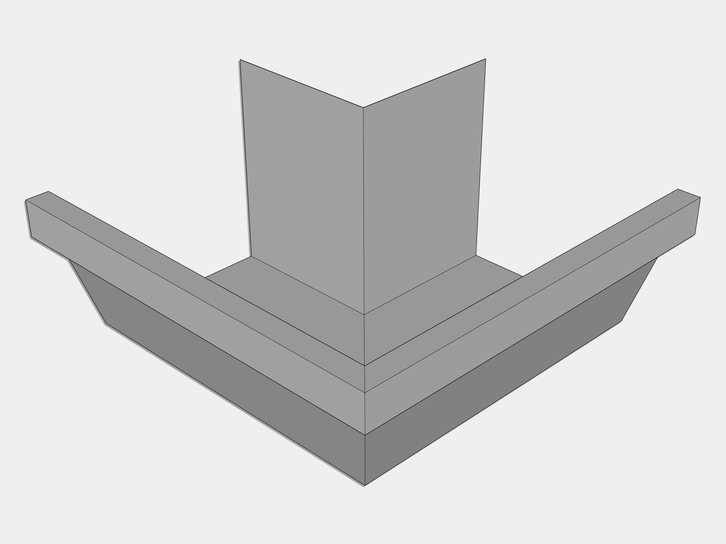 F-Style Galvanized Steel Industrial Box Gutter Outside Miter