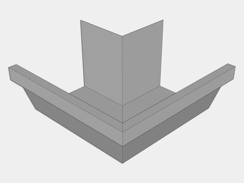 F-Style Galvanized Steel Industrial Box Gutter Outside Miter