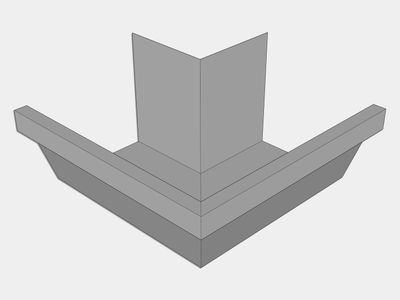 F-Style Galvanized Steel Industrial Box Gutter Outside Miter