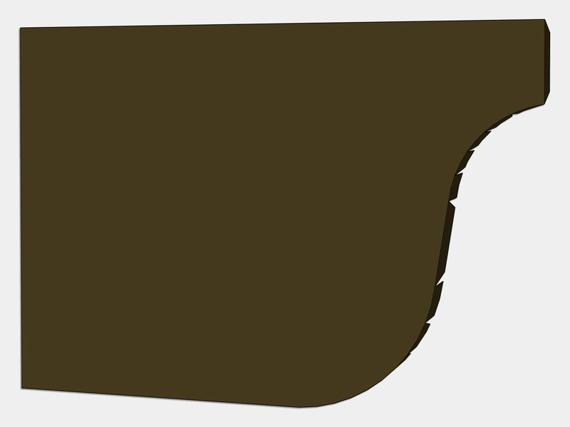 L-Style Brownstone Kynar Steel Gutter Left / Right End Cap