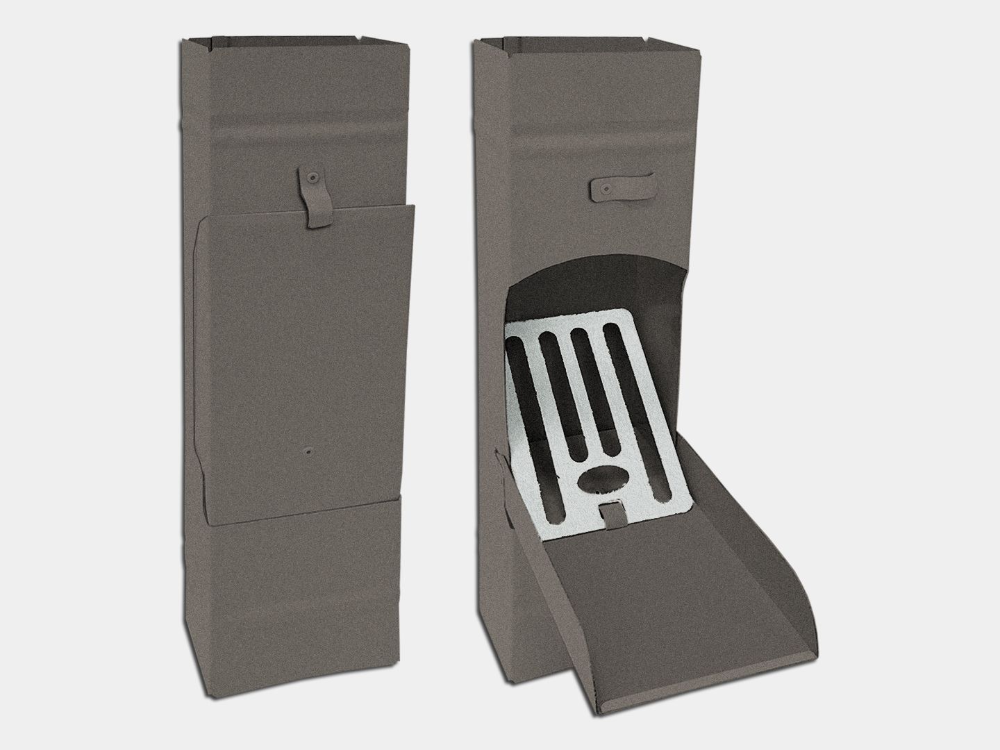 Plain Square Bonderized Steel Downspout Cleanout (Paint Grip)