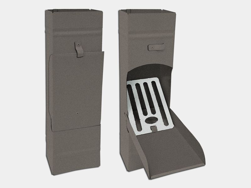 Plain Square Bonderized Steel Downspout Cleanout (Paint Grip)