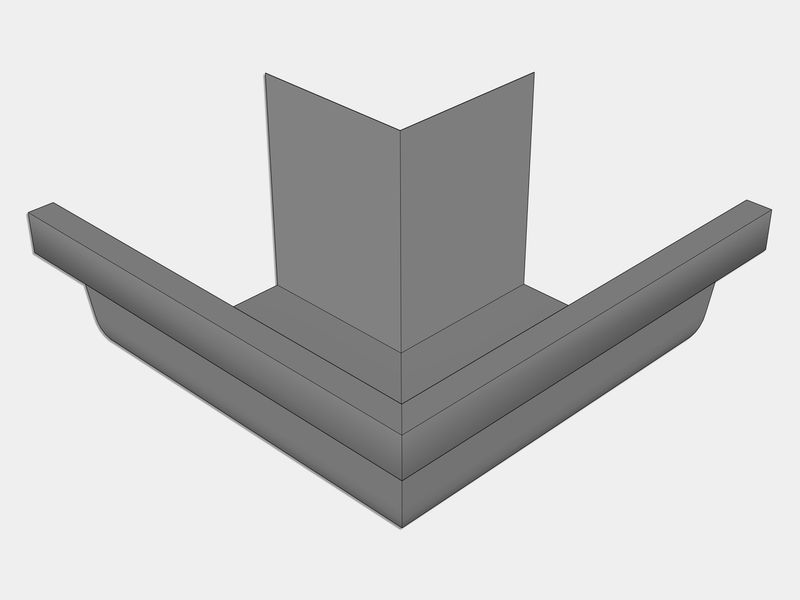 L-Style Lead Coated Copper Brownstone Gutter Outside Miter