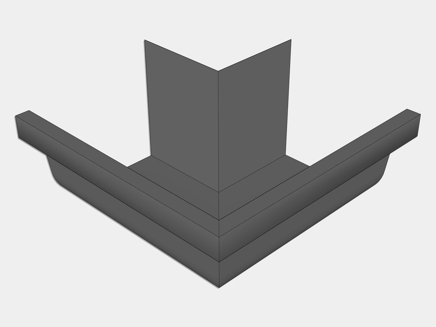 L-Style Bonderized Steel Brownstone Gutter Outside Miter (Paint Grip)