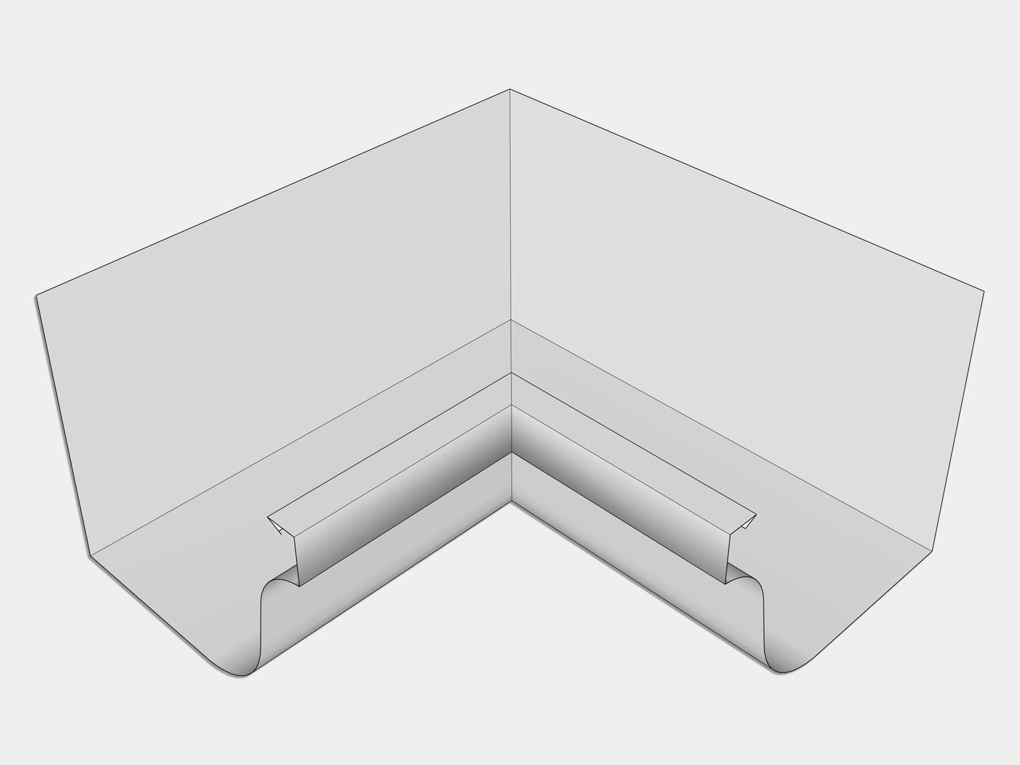 L-Style Freedom Gray Brownstone Gutter Inside Miter