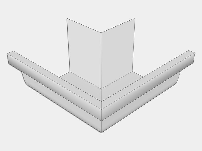 L-Style Freedom Gray Brownstone Gutter Outside Miter