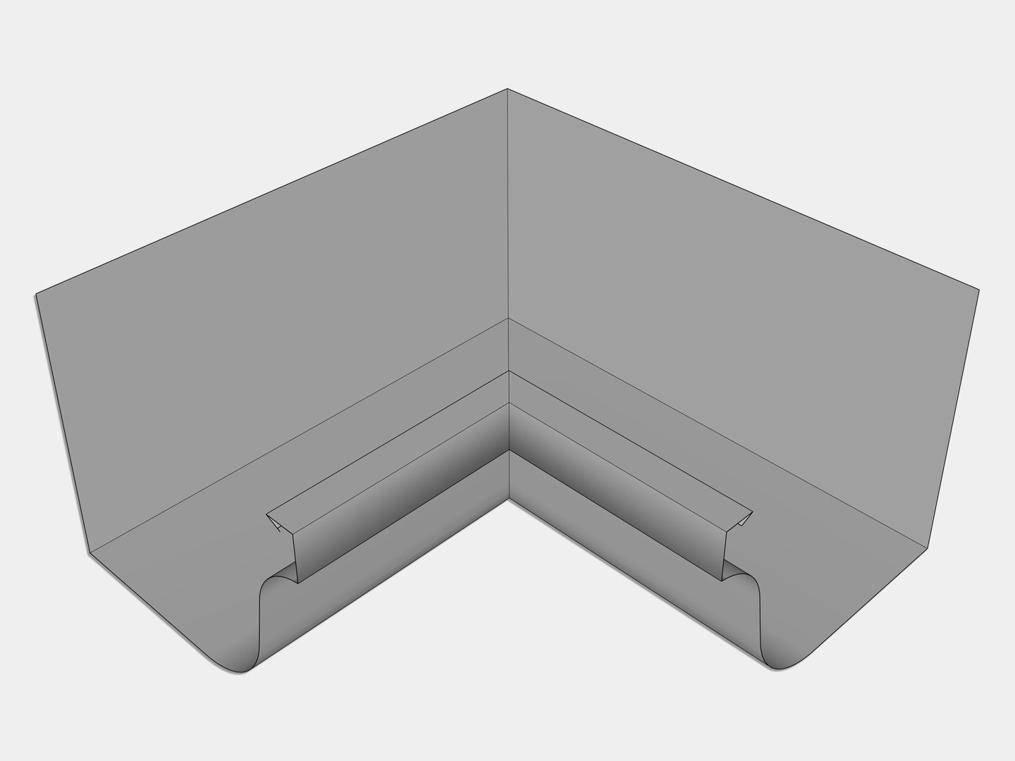 L-Style Galvanized Steel Brownstone Gutter Inside Miter
