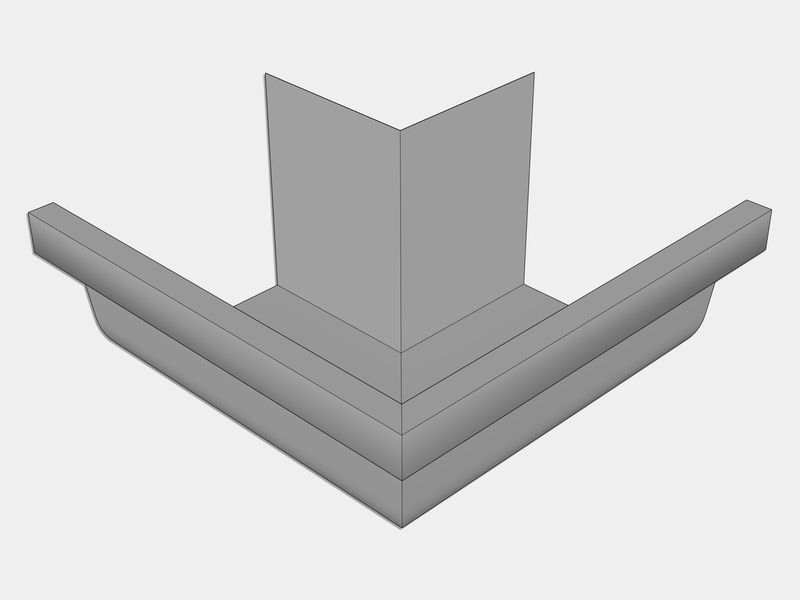 L-Style Galvanized Steel Brownstone Gutter Outside Miter