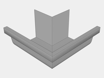 L-Style Galvanized Steel Brownstone Gutter Outside Miter L-Style Galvanized Steel Brownstone Gutter Outside Miter