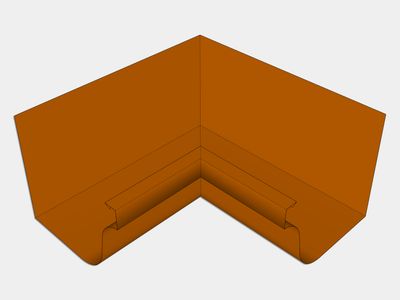 L-Style Copper Brownstone Gutter Inside Miter