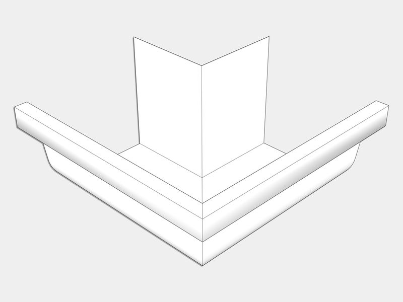 L-Style Aluminum 0.027" Brownstone Gutter Outside Miter