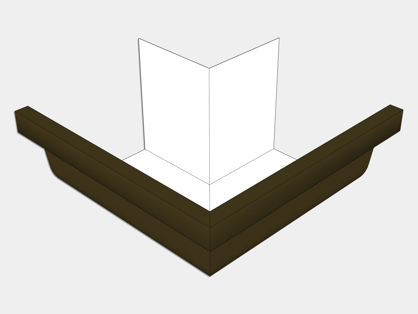 L-Style Kynar Steel Brownstone Gutter Outside Miter