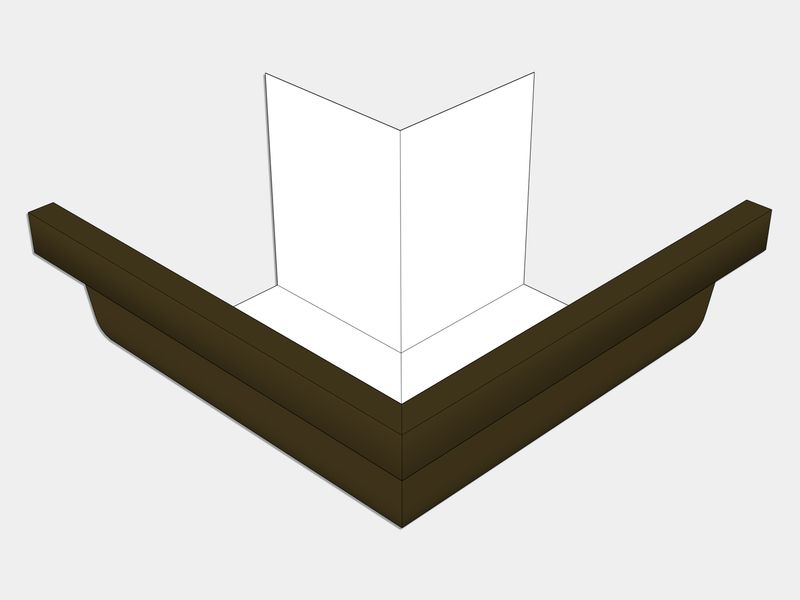 L-Style Kynar Steel Brownstone Gutter Outside Miter