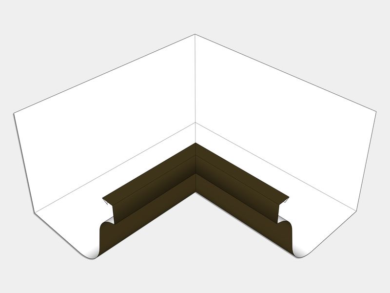 L-Style Kynar Steel Brownstone Gutter Inside Miter