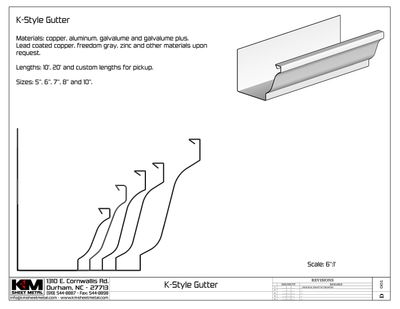 K-Style 0.032" Kynar Aluminum Gutter