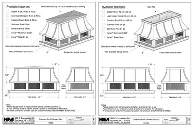 Concave Roof Chimney Cap / Shroud