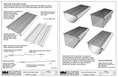 under roof gutter screen