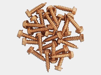 Copper Plated 3/4" Stainless Steel Zip Screws