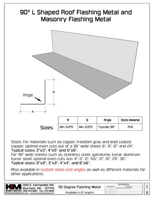 90 Degree Copper Angle Flashing