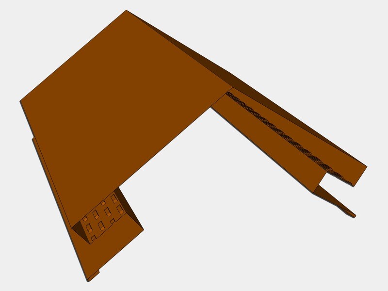 Copper Vented Ridge Cap Roof Flashing Copper Vented Ridge Cap Roof Flashing