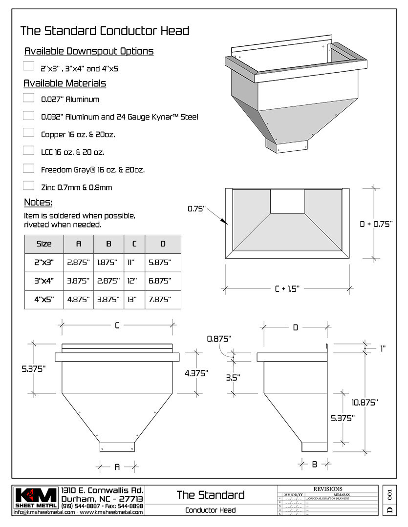 The Standard Leader Head - Copper, Steel, Aluminum