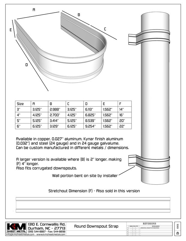Round Bonderized Steel Downspout Strap (Paint Grip)