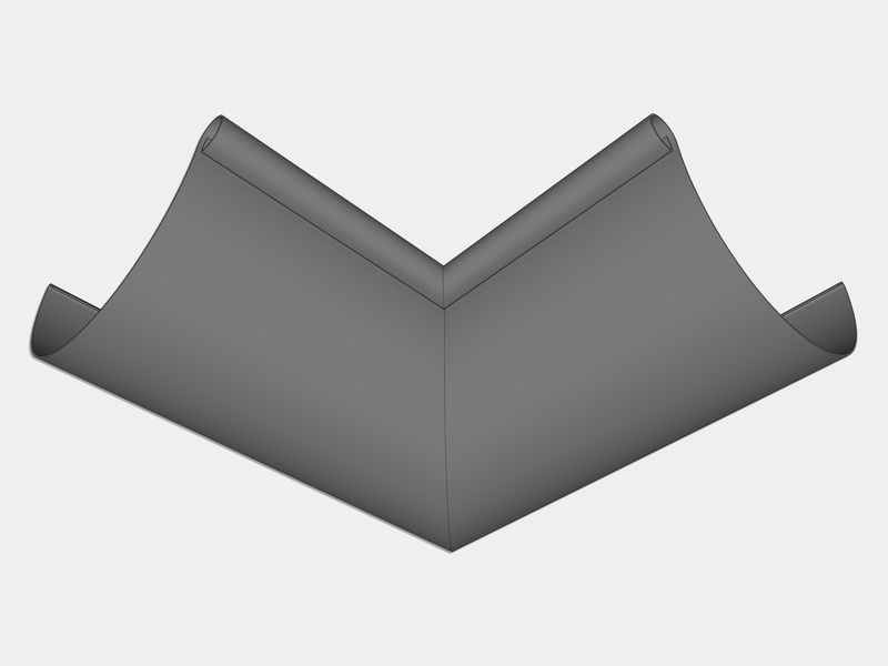 Euro Bead Lead Coated Copper Half Round Gutter Inside Miter