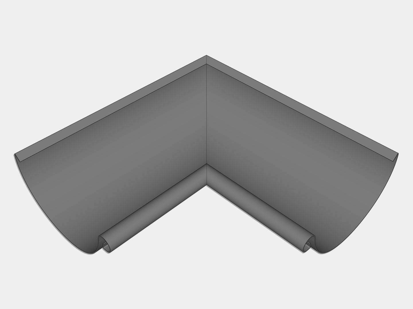 Euro Bead Lead Coated Copper Half Round Gutter Inside Miter