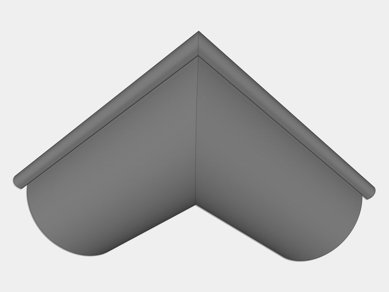 Euro Bead Lead Coated Copper Half Round Gutter Outside Miter