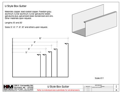 U-Style G90 Galvanized Steel U Shaped Box Gutter