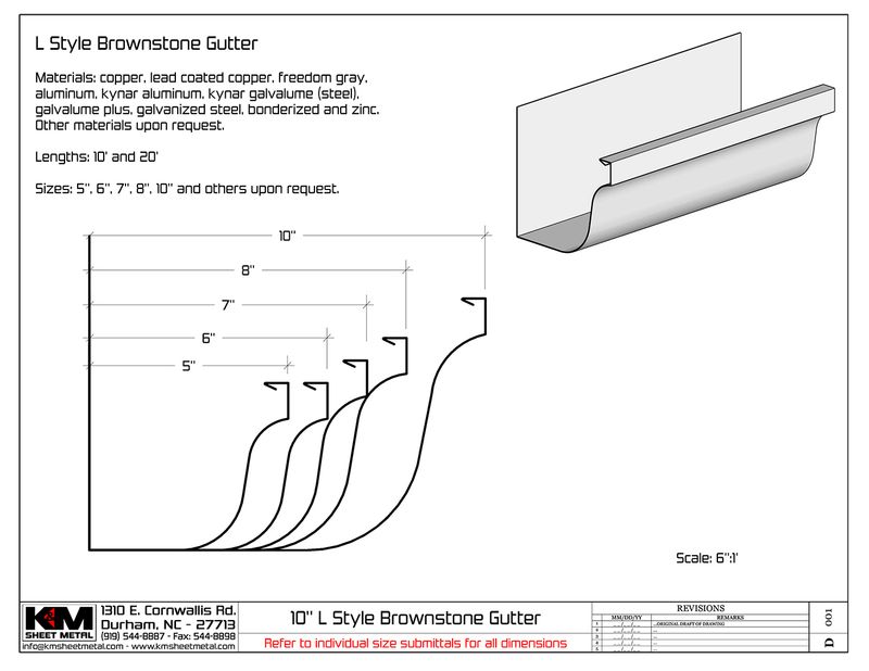 L-Style 0.032" Aluminum Kynar Brownstone Gutter