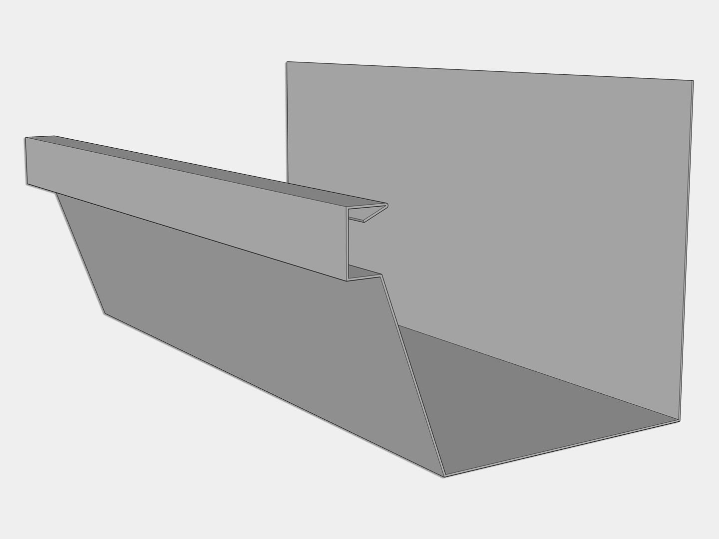 F-Style G90 Galvanized Steel Industrial Box Gutter F-Style G90 Galvanized Steel Industrial Box Gutter
