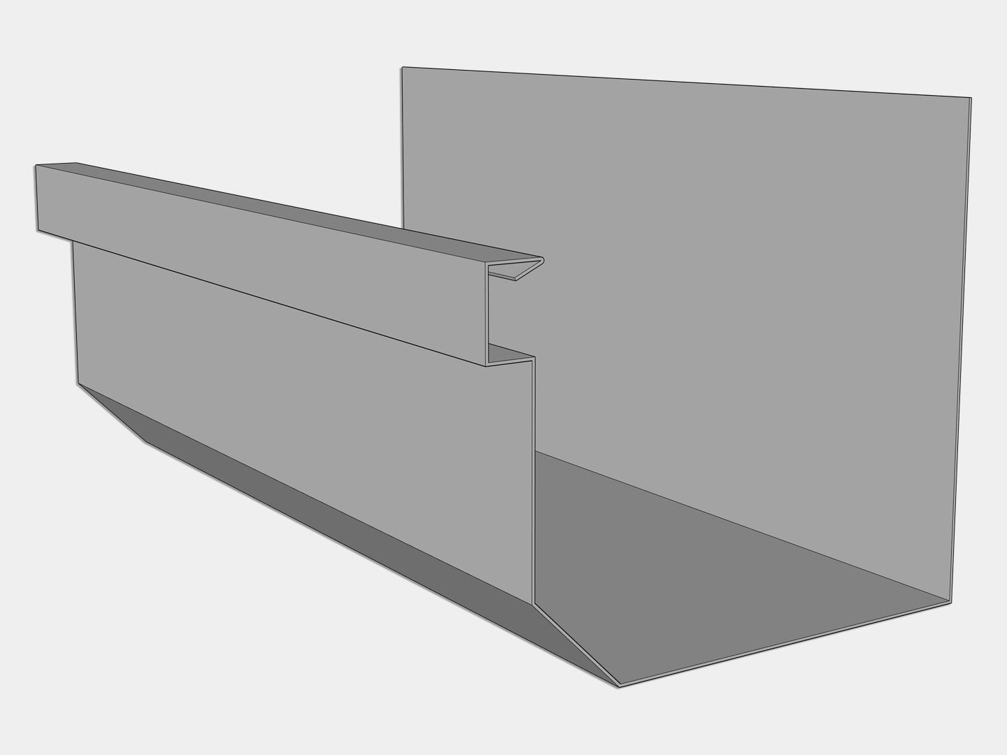 D-Style G90 Galvanized Steel Residential Box Gutter D-Style G90 Galvanized Steel Residential Box Gutter