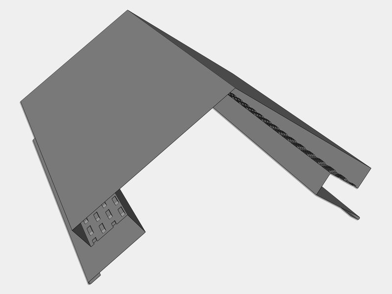 G90 Galvanized Steel Vented Ridge Cap Roof Flashing G90 Galvanized Steel Vented Ridge Cap Roof Flashing