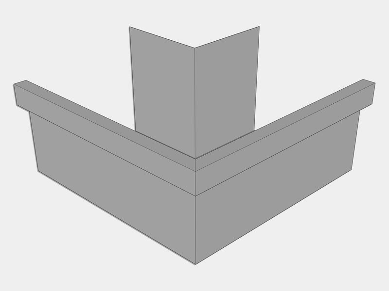 A-Style G90 Galvanized Steel Commercial Box Gutter Outside Miter