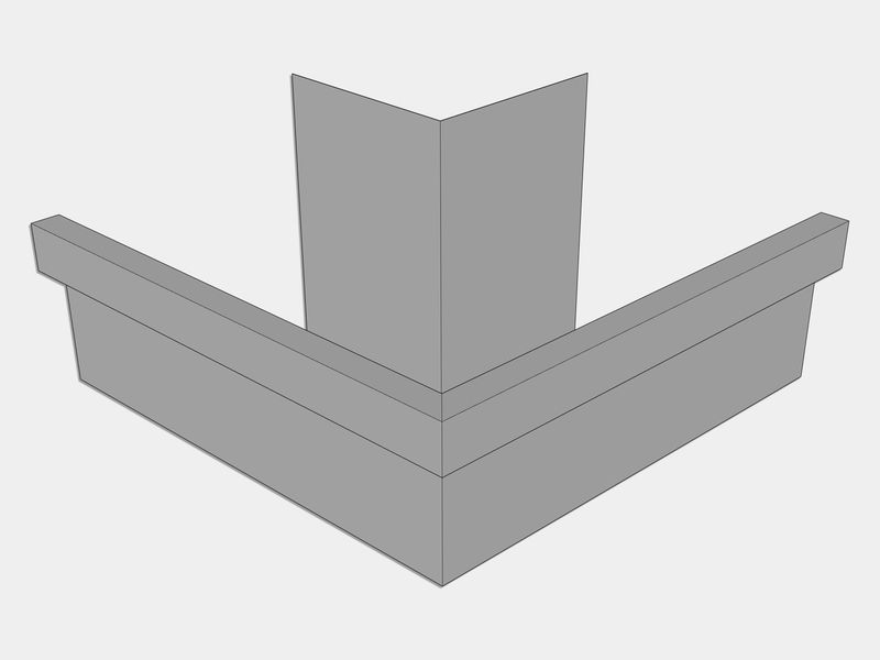 D-Style G90 Galvanized Steel Residential Box Gutter Outside Miter