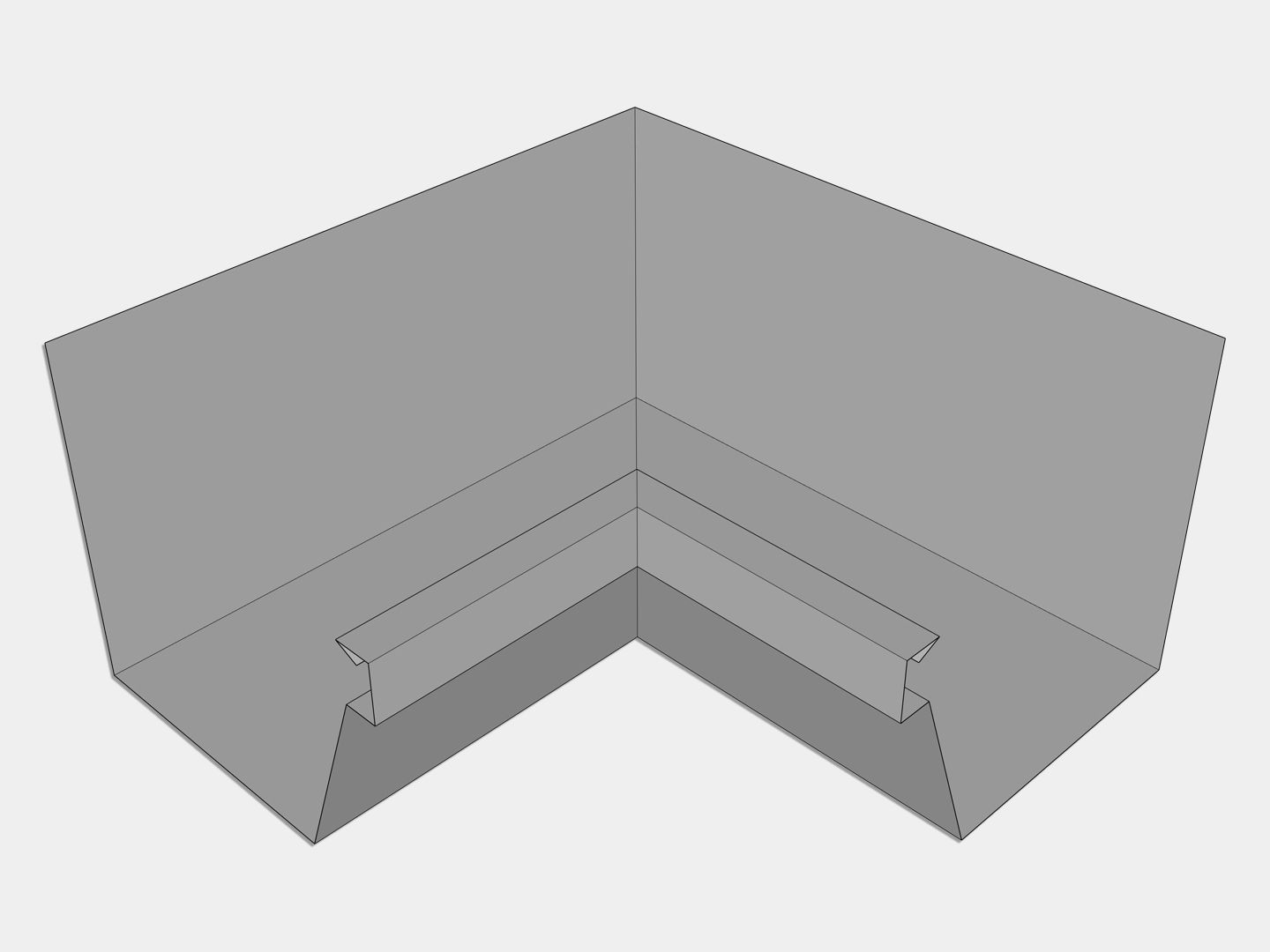 F-Style G90 Galvanized Steel Industrial Box Gutter Inside Miter F-Style G90 Galvanized Steel Industrial Box Gutter Inside Miter